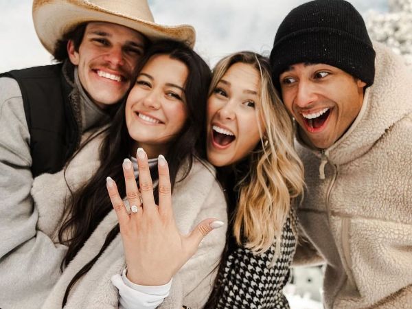 Allie Schnacky And Her Boyfriend Austin Armstrong On Their Friends Engagement