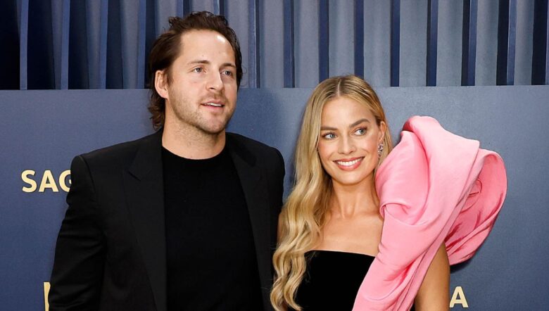 Academy Award nominee Margot Robbie with her English director & producer husband, Thomas Ackerley